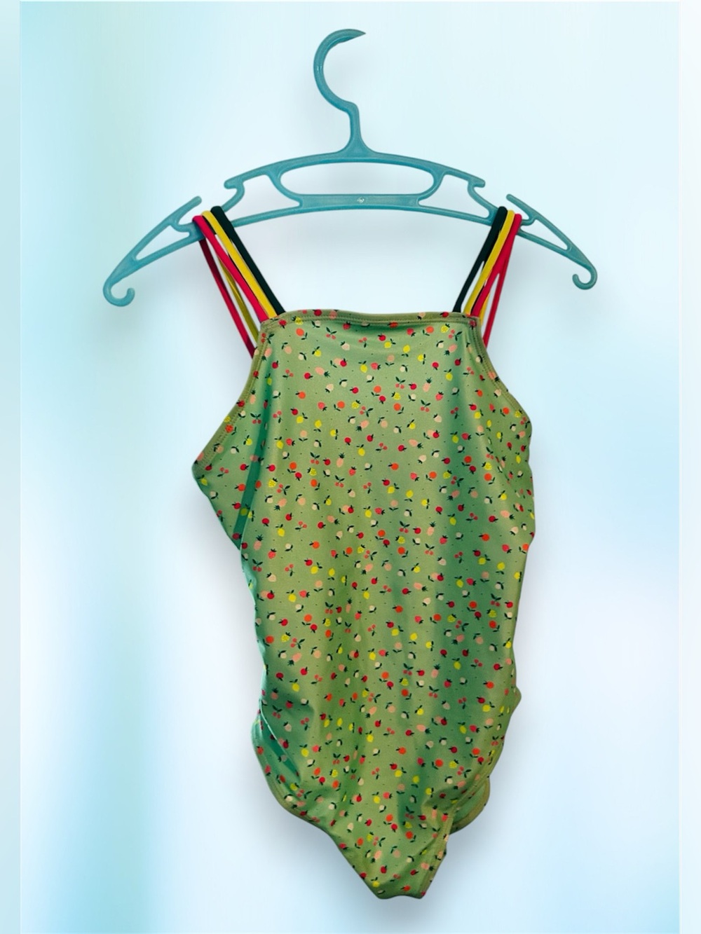 GAP Neon Green One-Piece with Multicolor Strap Accents